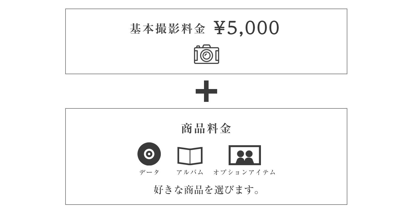 撮影料の組み合わせ